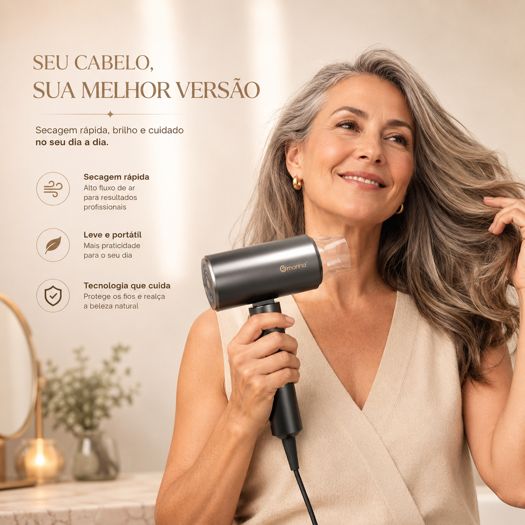 Secador Portátil Morina - Dobrável e Compacto para Viagens