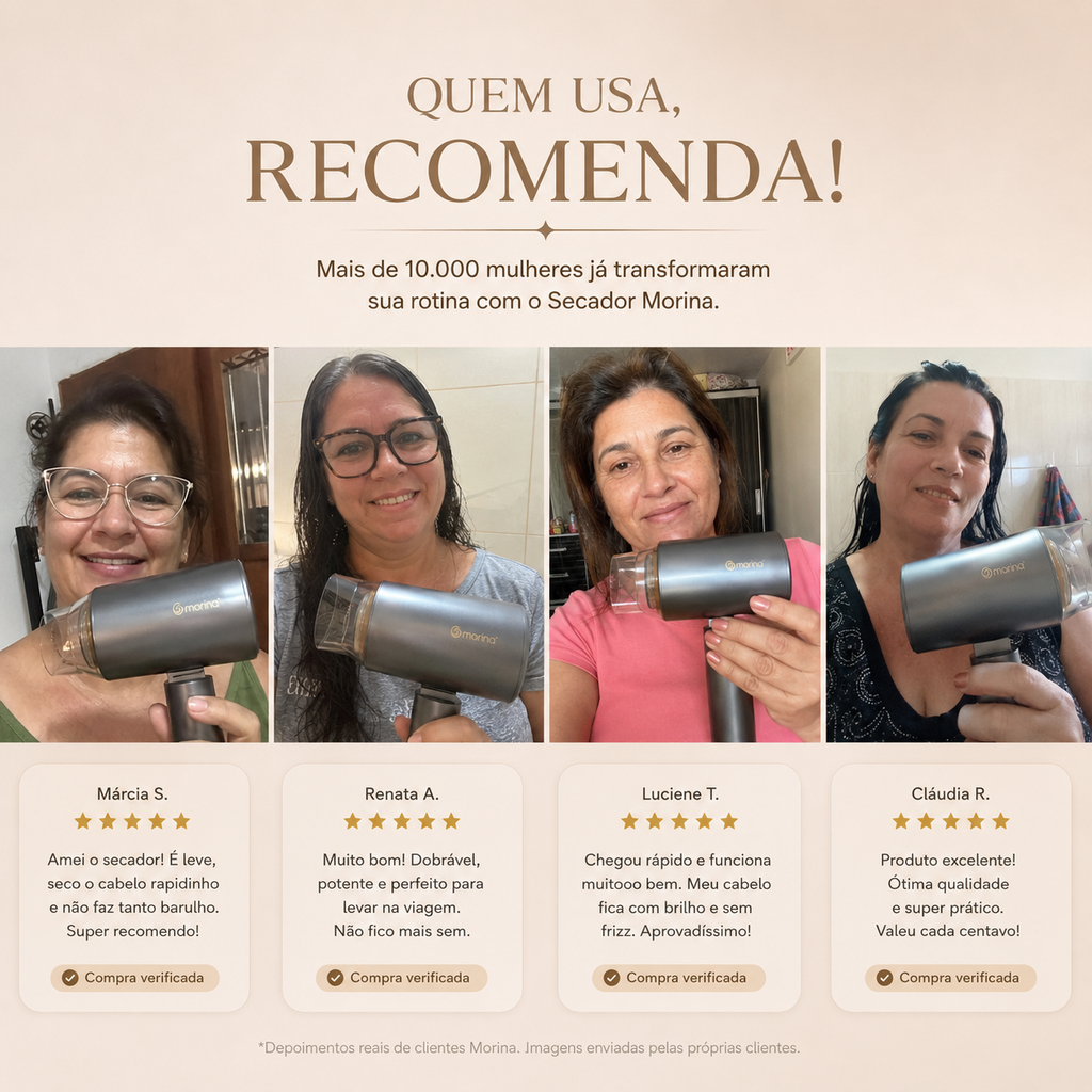 Secador Portátil Morina - Dobrável e Compacto para Viagens